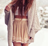 Loose bat sleeve knit cardigan sweater jacket