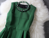 New Unique Fresh Green With Beading Party Dress