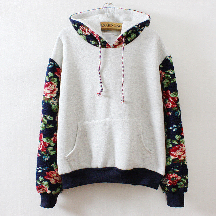 Retro Flowers Hooded Sweater