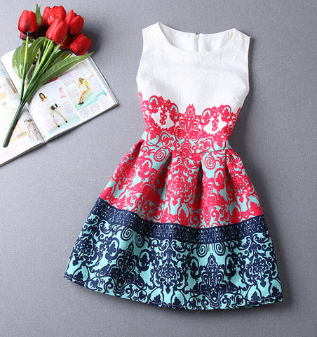 Sexy lace embroidered sleeveless two-piece dress