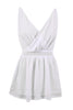 Fashion Cute White V-Neck Dress