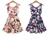 Fashion Printed Round Neck Sleeveless Dress