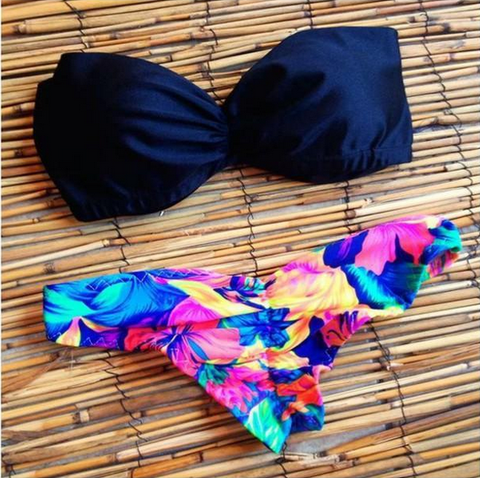 Fashion split Printing two-piece beach bikini