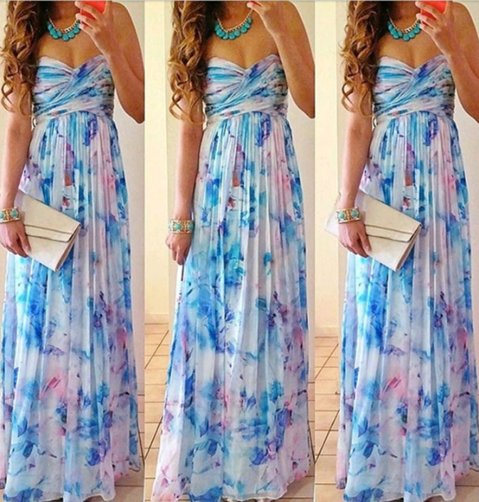 Sexy Printed Halter Dress