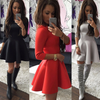 SWEET FLOUNCED LONG-SLEEVED DRESS