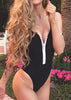 Woman's zipper Solid One-Piece Suits Swimwear Retro Halter Swimsuit Hollow-Carved Bra Bikinis Set Push Up Bathing Suit Biquini