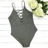 Fashion pure color one-piece swimsuit swimwear