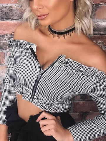 Backless Short Sleeve Stripes T-Shirts Top