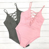 Fashion pure color one-piece swimsuit swimwear