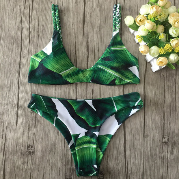 Sexy Ladies Leaf Bikini Swimsuit Swimwear