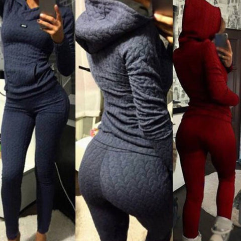 Solid color sexy Hooded two-piece Pants