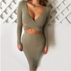 SEXY V-NECK LONG-SLEEVED DRESS